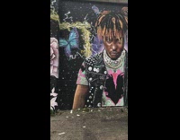 Portrait mural painting juice wrld black wall