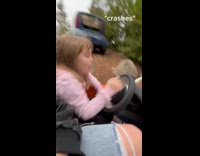 Girl regrets to drive at amusement park