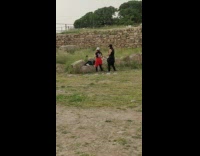 2 girls do hip hop dance at Citadel, Amman 