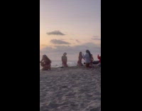 Collab IITW - Four women bikini kneel pose at beach