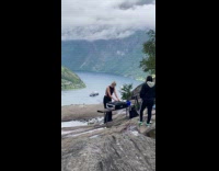 Collab IITW - DJ video shoot on Geiranger Fjords hill
