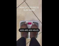 Mother weighs herself on scale and kid makes mean comment