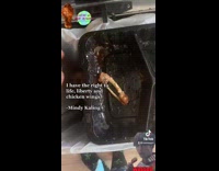 Girl reuses chicken wing container