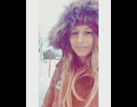 Woman fur hoodie coop chicken attack scream