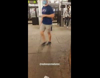 Bald guy wears shirt of him and his pet 