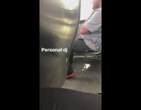 Personal DJ Man Plays Music Out of his phone on bus
