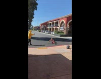 Flips and kicks in parking lot 