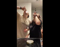 Collab Clips MPUGC - Woman spills milk out from mouth and noise