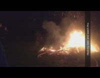 Guy runs into bonfire fire fail friends 