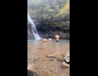 Two women bikini tiktok dance friends waterfalls Part 2