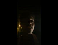 Girl in white shirt scared by friends laugh 