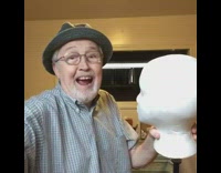 Collab ZarSubmissions - Grandpa talks to mannequin head brown wig