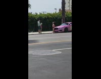 Collab IITW - Lady Poses with Pink Sailor Moon Car