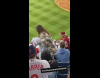Women twerks and get slapped on the baseball seats