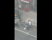 Man Rolls Over Street After Machinery Slips