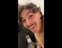 Guy fails riding raft down stairs and tumbles down