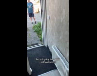 Collab DogIG - Dog waits for filmer to walk outside