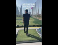 Guy lets go of golf club 