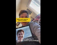 Guy does instagram trivia game head tilt