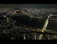 View of the night life in South Korea from the tallest building