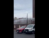 Firetruck plays holiday music while splashing water