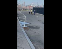 Guy walks yellow robot dog down pt. 5