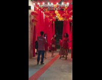 four women red dresses chinese new year