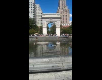 Man lay down in Washington Square Park fountain