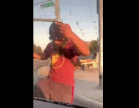 Motorcycle cop pulls up after man hits car 