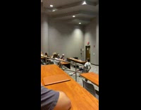 Student shoots bottle into trash, professor gives 100 on quiz