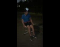 Guy white chair tied to yellow bicycle 