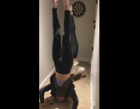 Two girls do handstands fall fail 