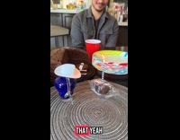 Hat moves on blue birthday