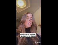 Collab BitchIG2 - Girl in black shirt laptop DT typing