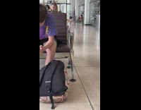 Man and Woman exercise session at the airport Part 2