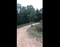 Guy small jump motorcycle dirt hill fail