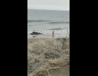 Red bikini girl phone on rock pt. 2 
