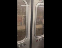 Rain water pour outside the train storm