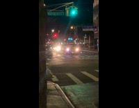 Van play evangelism music drive street night