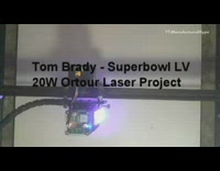 Guy lasers drawing of Tom Brady football 
