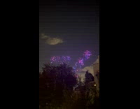 Drone lights forming shapes on the sky