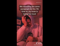 Guy reads book multiple songs play simultaneously 