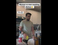 How women vs men wash dishes 