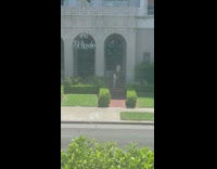 Girl walk down stairs then whips hair