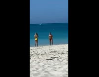 Red speedo jump pose beach yellow pt. 2