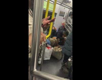 Man Eats with Bare Hands in Subway