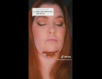 Lady Hides Double Chin with Make Up