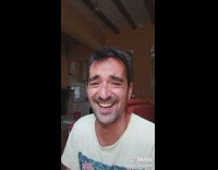 Collab ClipsIG - Guy does laughing emoji typo trend with goat stitch 