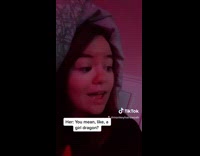 Girl blue dragon costume trick or treat