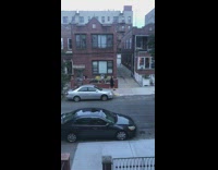 Black sweater guy walks sidewalk frank sinatra 